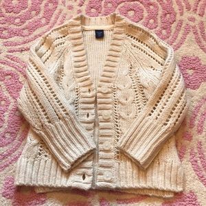 Baby Gap 2T cream cable cardigan sweater